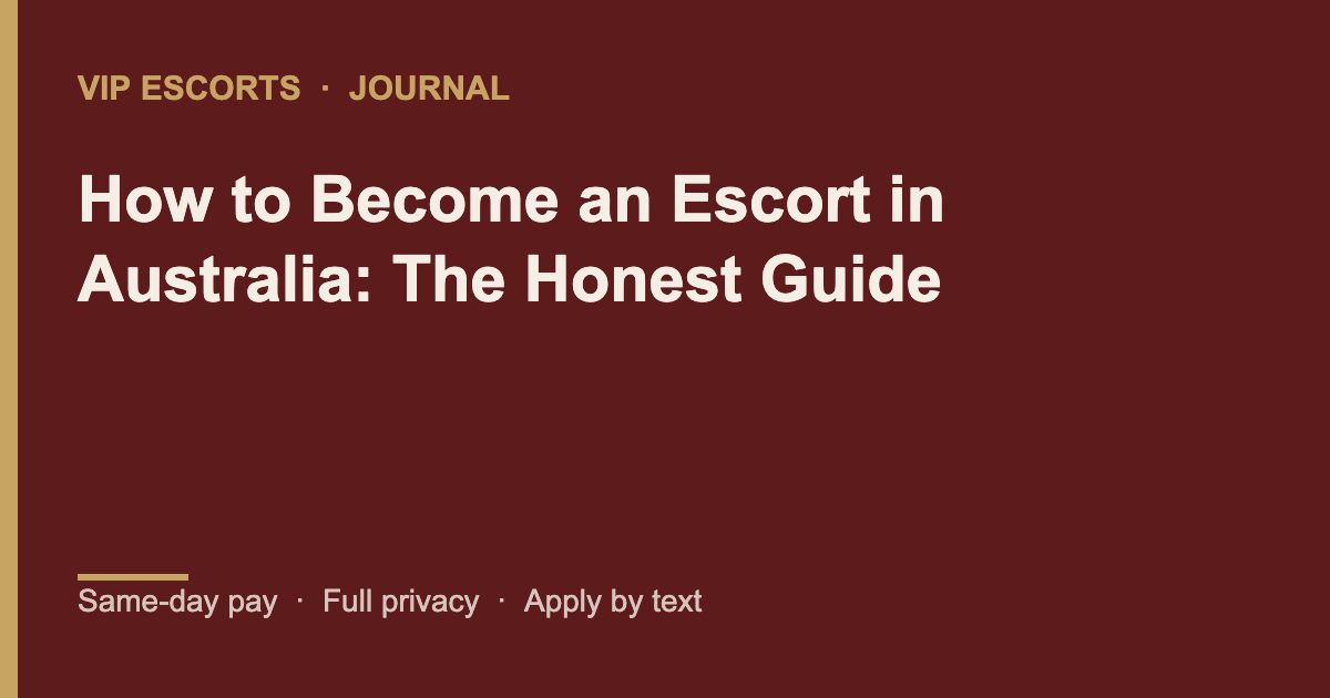VIP Escorts Journal banner: how to become an escort in Australia